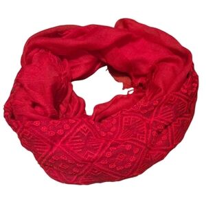 Red Embroidered Scarf